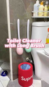 Toilet Brush Best Household Toilet Cleaner Long Reach Handle Self Retracting Bristles Handheld [READY STOCK]