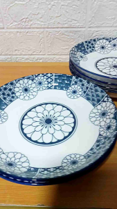 SET FOR 6 PIECES FRUIT PLATE PORCELAIN / CELADON / CERAMIC WARES SIZE 9 INCHES X 1.5 INCHES