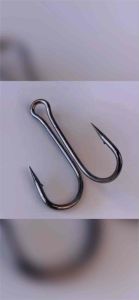 50PCS Kail High Carbon Steel Fishing Hook Double Hook Soft Frog Hook 60° dan 90°