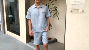 แฟชั่นชุดเซ็ต ทีเชิร์ต ( เสื้อ + กางเกงขาสั้น ) ลายปั๊มนูน ใส่สบาย