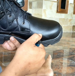 SEPATU PDL BAHAN KULIT PU ASLI TNI-POLRI