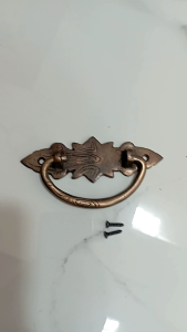 solid brass / tarikan laci kuningan antik motif daun Asli Kuningan