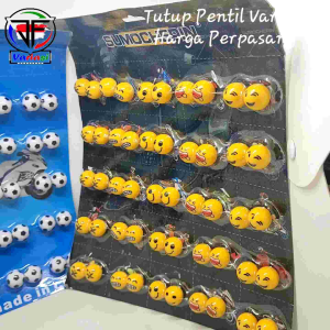 Tutup Pentil Motor Variasi Motif Bola dan Emoji Emoticon Bisa Untuk Motor Mobil dan Sepeda Universal
