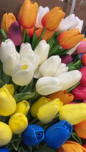 Hoa Tulip PU màu sắc tinh tế như thật cành dài 35cm dùng trang trí hoặc bó cầm tay