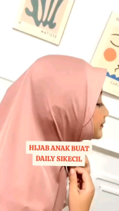 Hijab Malay Dagu Anak 4-10th / Jilbab Anak Dagu Malaysia Jersey / Bergo Anak Dagu Malay Muslim Kerudung Instan