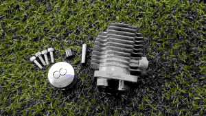 A447เสื้อสูบ+ลูกสูบ+แหวน{ครบชุด} เครื่องตัดหญ้าMARUYAMA รุ่น MBC 411แท้100%√√**ตรงปก100%