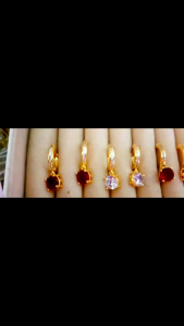 Semi Precious Stone Earrings (Korean STPremium Gold Quality/Hypoallergenic)