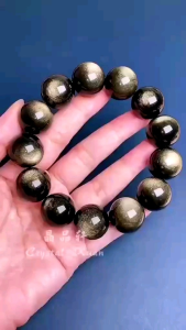 [MY🇲🇾 Ready Stock]18MM 金曜石手串Gold Obsidian Bracelet｜聚财守财 ✦ 辟邪挡煞｜