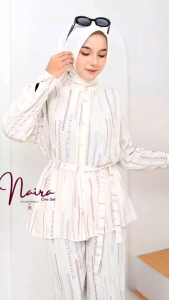 Naira One Set oleh Gamela Official - Putih - Satu Set Rayon Valencia Super Tebal & Lembut