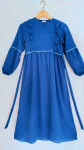 AINDRI BAJU GAMIS ANAK USIA 3-12 TAHUN BAHAN CERUTI BABYDOLL MODEL RUFLE TERBARU/ DRESS ANAK LEBARAN