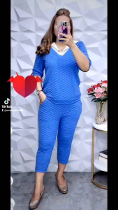 Set Wanita Knit Bubble: Gaya Kasual Terbaru