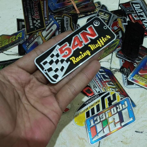 Emblem knalpot 54N MUFFLER TIMBUL Free paku rivet