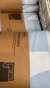 BRUKSVARA บรุคส์วอร่า ชุดเครื่องนอน 3 ชิ้น ฟ้าอ่อน/ลายเรขาคณิต 150x200 ซม