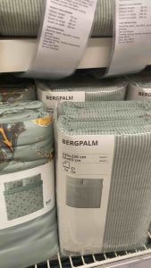 BERGPALM แบริพาล์ม ปลอกผ้านวม+ปลอกหมอน 2 ใบ เขียว/ลายทาง 240x220/50x80 ซม.