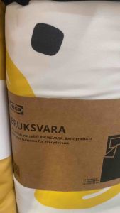 BRUKSVARA บรุคส์วอร่า ชุดเครื่องนอน 4 ชิ้น ขาว/เหลือง 200x200 ซม.