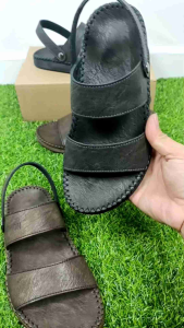 Dép quai hậu nam sandal nam hai quai ngang DTL2 đế lõm ôm chân hai màu nâu xám trẻ trung