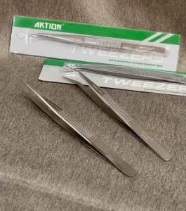 Twe7/Stainless Tweezers Straight or Curve/Peyepit Benang Mesin Jahit/Thread Twe7