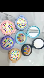 Sisir Rambut Lipat Kaca Portable 2IN1 Air Bag Sisir Rambut Cermin Travelling / Sisir Rambut Lipat Kaca Portable / Sisir Rambut Cermin Traveling Mini / Sisir Rambut Lipat Bulat Cermin 2IN1 Sisir Rambut Mini Karakter Dengan Cermin