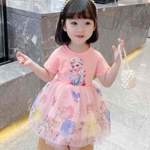 1-8Y Kids Girl Elsa Dress Princess Cosplay Costume Frozen Party Dress Children Baju Gaun Budak Perempuan