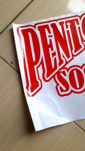 Stiker Custom Cutting 1 paket nama jualan untuk di grobak 1 warna mudah di pasang