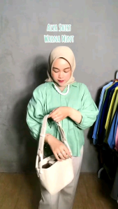 Alya Shirt - Atasan Wanita Oversize - Kemeja Kerut Depan-Kemeja Terlaris