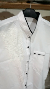 Baju Koko Katun Warna Putih Lengan Pendek Dewasa