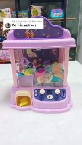 Máy gắp thú bông cho bé size to có đèn và nhạc kèm 10 bóng 10 gấu bông đồ chơi gắp thú