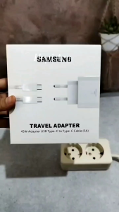 Charger Samsung Super Fast Charging 45W Tipe C ke C Warna Putih - Garansi 30 Hari Adaptor Kabel Data Satu Set