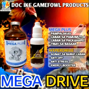 Doc Ike Mega Drive Duo | Mega Plus + Hyperdrive | Liquid Supplement Set for Poultry | Nutritional Support Combo | MoonStar Vet