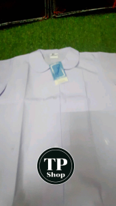 เสื้ออนุบาลคอบัวผ่าหน้ากระเป๋าบนซ้าย 1 ตัว ใช้แต่งกายชุดอนุบาลชายหรอหญิง วัสดุผ้าโพรีเอเตอร์