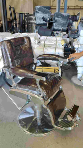 ขายดีอันดับ1🔥🔥 เก้าอี้ตัดผม น้ำตาลนอก ลายตัดโรงงานมาเอง