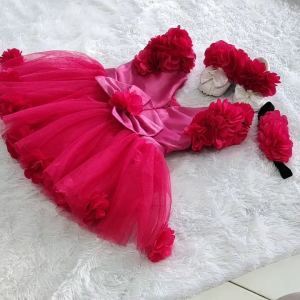 Baju Pesta Anak Perempuan Fanta 0 Sampai 7 Tahun Dress Gamis Gaun Bahan Tille