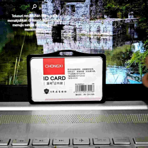 Tempat Kartu Id Card Aluminium 2 Sisi Holder Id Card Alumunium Horizontal