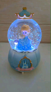 Snowball Kotak Musik Bola Kristal Salju Putar Unicorn Kitti Hadiah Ultah Snowglobe