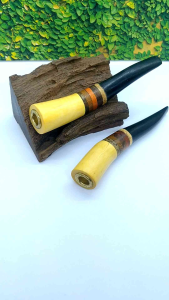 Once pipa padutan kayu kelor hitam kombinasi kemuning model bulat C177