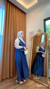 Setelan Alka Jeans kombinasi Salur katun Rompi Tangan panjang Remaja Nyaman Variasi