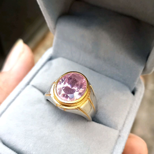 Cincin Batu Pink Topaz Minimalis