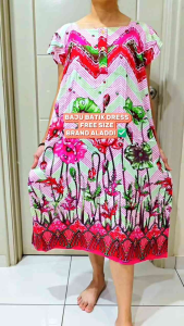 ALADDIN BATIK DRESS GEBER WOMEN / BAJU BATIK DRESS NEW ARRIVAL FREE SIZE