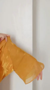 Áo Dài Cách Tân Nữ Cổ Vuông Tay Bèo Cánh Tiên May Sẵn ADC668 Lụa Tơ Óng Hồng Đỏ 4 Tà Dự Tiệc Lễ Tết Đẹp