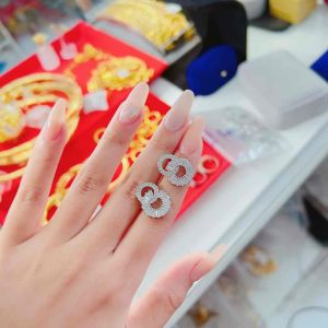 Bông tai 8 bagguet phong cách hàn quốc zircon Kami trang sức sỉ B842