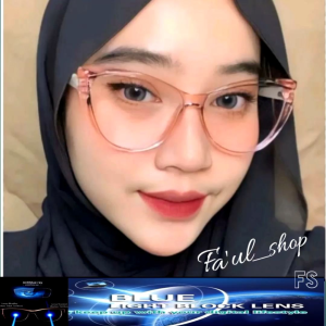 Kacamata Cat Eye Lensa CRMC Photocromic Minus Plus Cylinder Progresif Anti Radiasi free Box Lap dan Cairan Pembersih