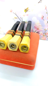 Klokotan Once pipa kayu kelor hitam kombinasi kemuning gading model segi enam C182