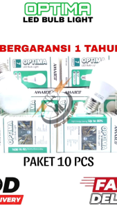Grosir Paket 10pcs Bohlam LED 7Watt GARANSI 1 Tahun FULL AMASCO OPTIMA