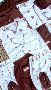 Promo 18 Pcs Setelan Baju Bayi Baru Lahir Seri Coklat Terbaru Perlengkapan Lahiran Newborn Pou Baby