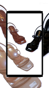 LEX I-DEE Rayna sandal hak kaca tali belakang Rayna Wanita 5 Cm