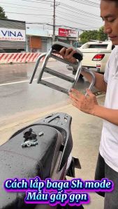 BAGA PHƯỢT lắp cho xe SH Modetặng kèm xốp bọc gác tay