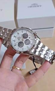 ĐỒNG HỒ NAM CHÍNH HÃNG ORIENT RA-TX0305S10B Solar Contemporary Chronograph Silver Dial & Stainless Steel For Men