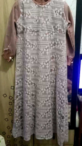 Setelan Gamis Set Outer Brukat Terbaru Dress Brokat Anak Perempuan Tanggung 8-13 Tahun Lebaran 2025