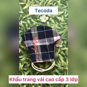 Combo 5 Khẩu Trang Vải Chống Nắng 3 Lớp Cho Nam Vải Kate Cao Cấp Kẻ Caro Chống Bụi