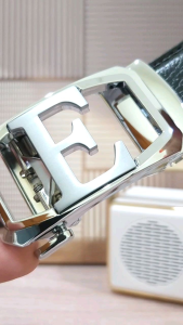 Sabuk Gesper Ikat Pinggang Pria Model Rel Huruf E Silver